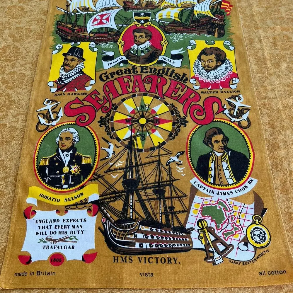 Great English Seafarers Cotton: Made in England Kitchen Towel
